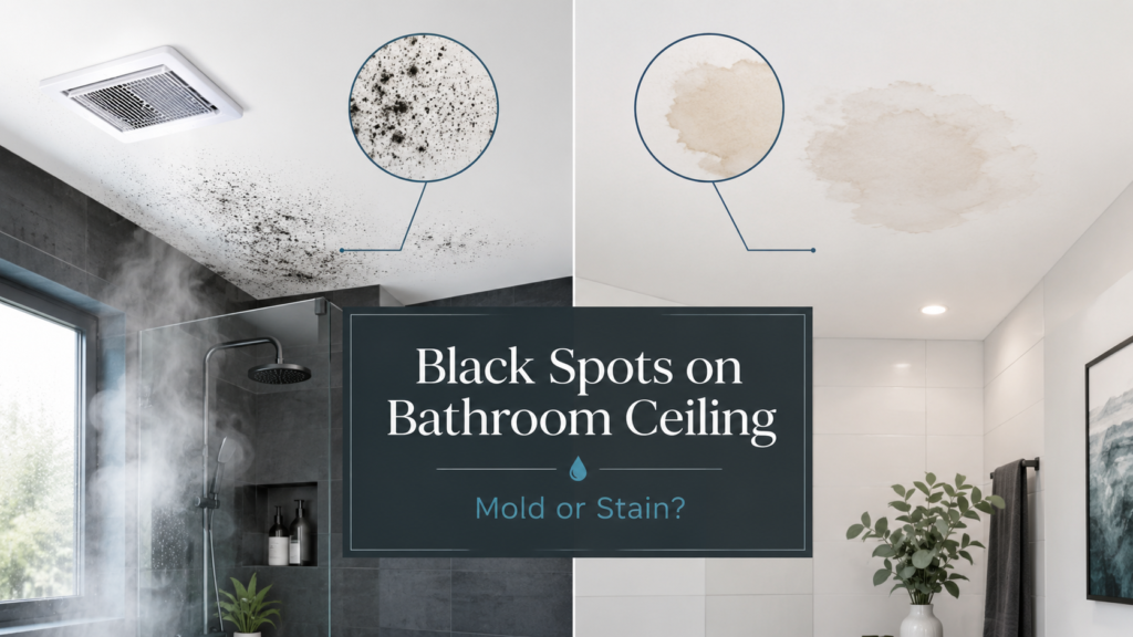 Black Spots on Bathroom Ceiling: How to Tell Mold from Stain