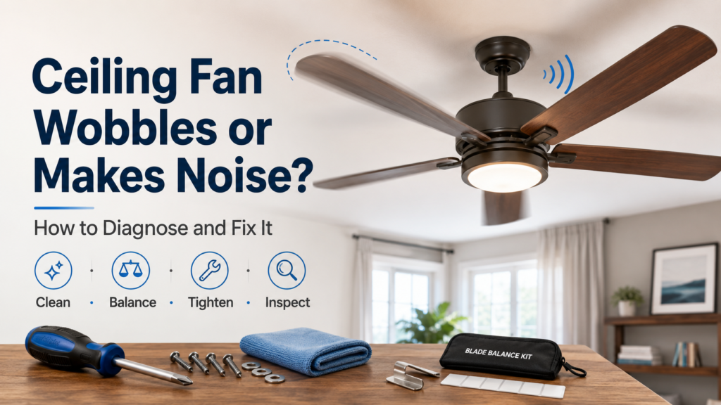 Ceiling Fan Wobbles or Makes Noise: How to Diagnose and Fix It