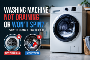 Washing Machine Not Draining or Won’t Spin: What It Means