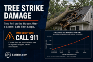 Tree Fell on the House After a Storm: Safe First Steps